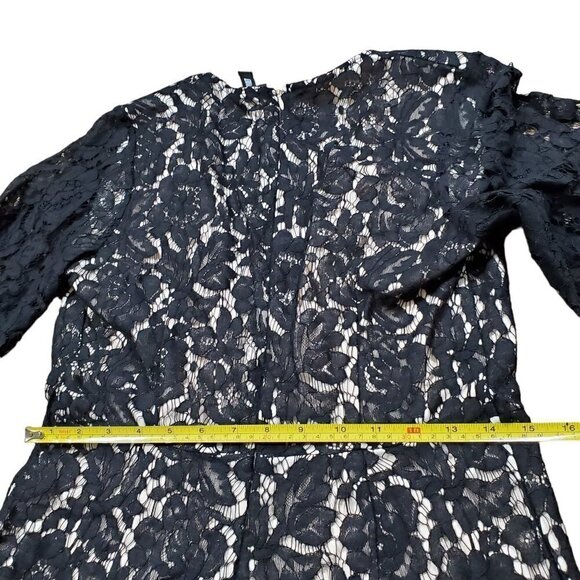 Missguided Plunge Neckline Laced‎ Playsuit Romper Womens 12 Black Lined NWT - Picture 6 of 7